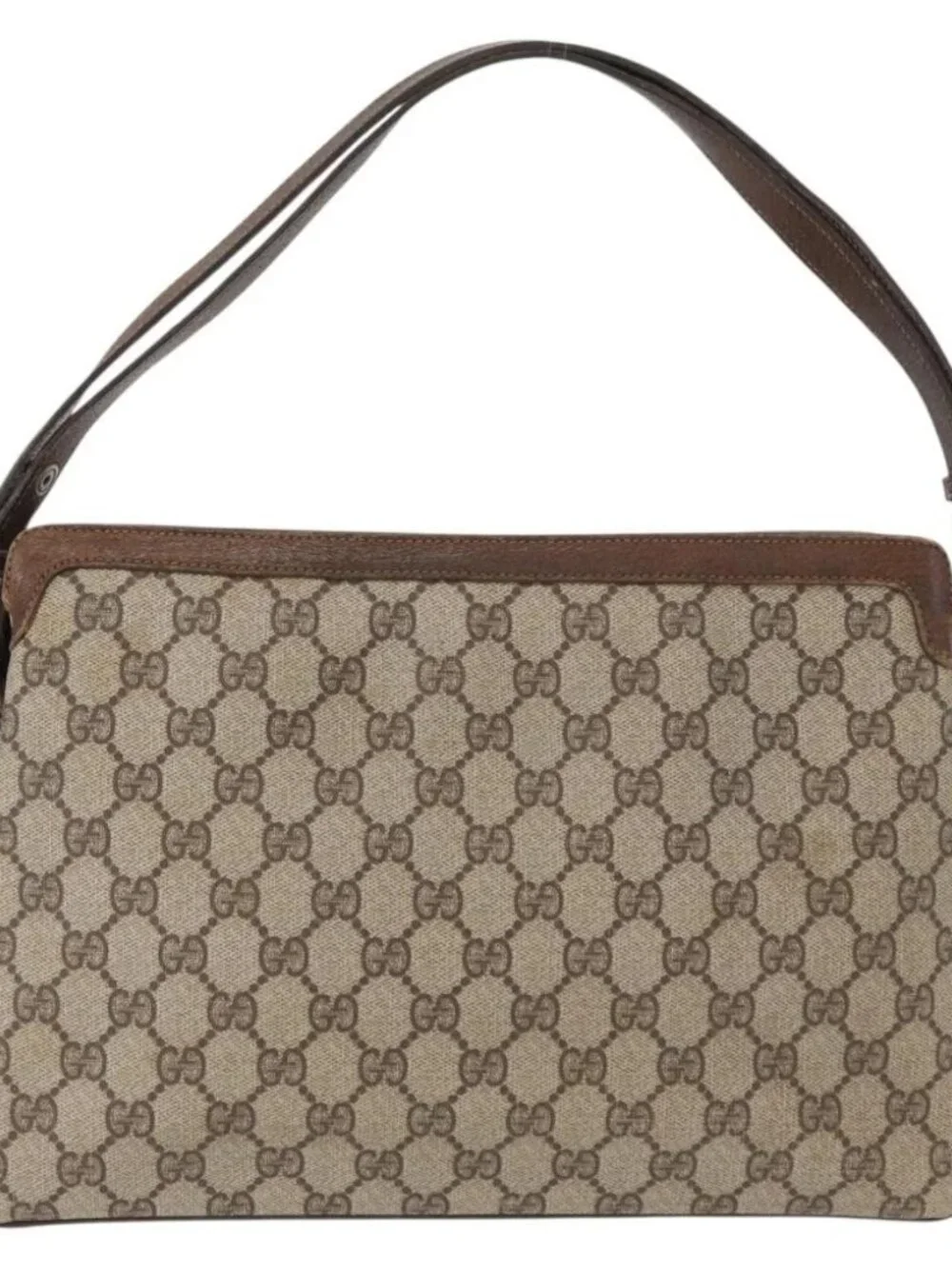 GUCCI GG Supreme Web Sherry Line Bag PVC Beige Gold 41 001 4085 Auth 158517 - Picture 2 of 16